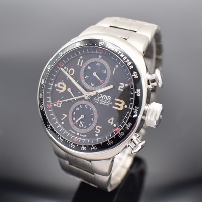 ORIS TT3 Herrenarmbanduhr mit Chronograph, Schweiz um 2010, Automatik, beids. vergl. Titangeh., Boden & Krone verschr., orig. Titan Gliederband, ...
