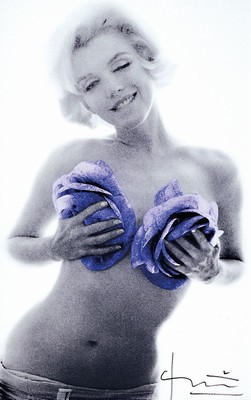Bert Stern, 1929-2013, Fotografie auf dickem mattem Fotopapier, Titel: "Marylin purple wink roses, Drucktechnik Iris-Print, Auflage: nur wenige ...