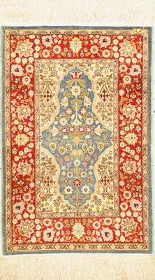 Hereke Seide, Türkei, signiert, um 1960, reine Naturseide, ca. 66 x 45 cm, EHZ: 2