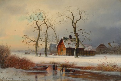 Gustav Lange, 1811 Mühlheim-1887 Düsseldorf, deutscher Landschaftsmaler der Düsseldorfer Schule, Schüler von Johann Wilhelm Schirmer, hier: ...