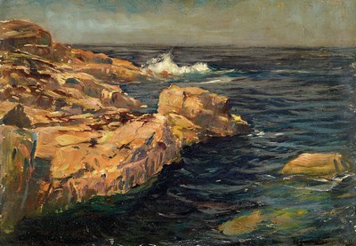 Eduard Schloemann, 1888-1940 Düsseldorf, Felsenküste, Öl/Lwd, rechts unten signiert und datiert K 08, ca. 33x47cm, R. ca. 40x54cm