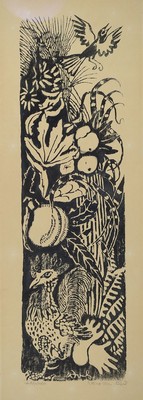 Werner vom Scheidt, 1894 Großblittersdorf-1983 Bad Bergzabern, Holzschnitt, "Herbstgedicht", signiert u. bez., unter Glas gerahmt, ...