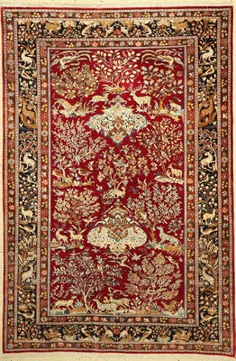 Teheran Seide fein, Persien, um 1940/1950, reine Naturseide, ca. 210 x 140 cm, EHZ:(sehr guter Zustand)