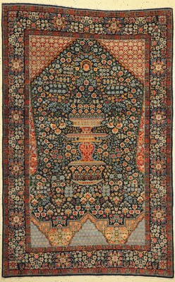 Mille-Fleur Kerman Lawar, Persien, um 1900,Wolle auf Baumwolle, ca. 220 x 140 cm, gereinigt, EHZ:(sehr guter Zustand).