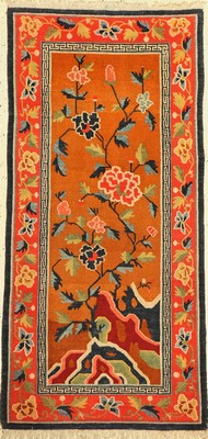 Schigatse alt, Tibet, um 1940, Wolle auf Baumwolle, ca. 160 x 80 cm, EHZ:(Sehr guter Zustand)