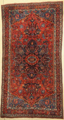 Antiker Bidjar, Persien, um 1900, Wolle aufWolle, ca. 310 x 170 cm, EHZ:(Guter Zustand)