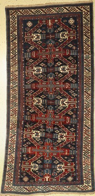 Antiker Seychur, Kaukasus, 19.Jhd, Wolle auf Wolle, ca. 290 x 140 cm, EHZ:(Guter Zustand)