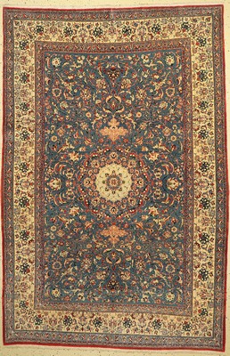 Nain Tudeschk fein alt, Persien, um 1940, Korkwolle, ca. 237 x 155 cm, gereinigt, EHZ:(Guter Zustand)
