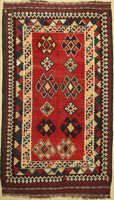 Ghaschgai Kelim, Persien, um 1930, Wolle auf Wolle, ca. 255 x 145 cm, EHZ:(Guter Zustand)