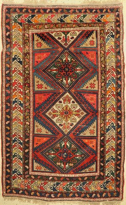 Antiker Kazak, Kaukasus, um 1900, Wolle aufWolle, ca. 210 x 133 cm, EHZ:(Alters-und Gebrauchsspuren)