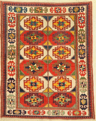 Alter Moghan, Kaukasus, um 1920/1930, Wolleauf Wolle, ca. 182 x 148 cm, EHZ:(Guter Zustand)