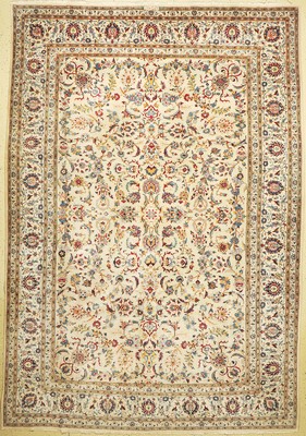 Keschan alt, signiert, (Alaghemand), Persien, um 1950, Wolle auf Baumwolle, ca. 390x 270 cm, EHZ: 1-2(Abrasch)