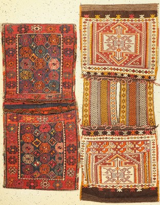 2 Doppeltaschen, Türkei/Persien, um 1940, Wolle/Wolle & Wolle Baumwolle, ca. 137 x 52cm & 110 x 52cm, EHZ: 2