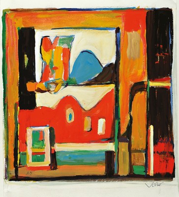 Friedrich Jossé, 1897 Wolfstein-1994 Speyer,Gouache auf Papier, dat. 85, rechts unten handsigniert, ca. 42x37cm, u.Gl., R. ca. 63x53cm