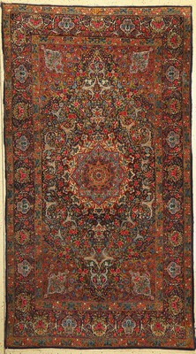 Antiker Kerman Lawar fein, Persien, um 1900, Wolle auf Baumwolle, ca. 250 x 140 cm, EHZ:(Leichte Gebrauchsspuren)