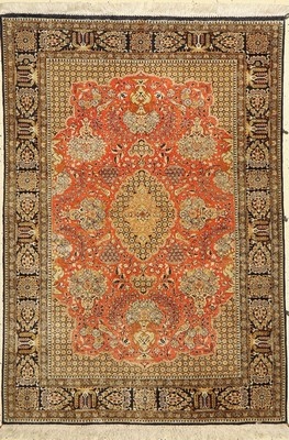 Ghom Seide, Persien, ca. 60 Jahre, reine Naturseide, ca. 155 x 110 cm, EHZ: 2