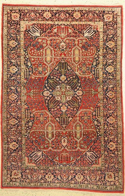 Keschan "Ateshoglou", antik, Persien, um 1900, Korkwolle, ca. 196 x 131 cm, EHZ:(Sehr guter Zustand), kleine restaurierte Stellen.