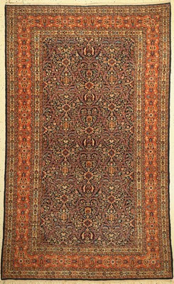Seltener antiker Täbriz, (Sennehbaft), Persien, um 1900, Wolle auf Baumwolle, ca. 260x 157 cm