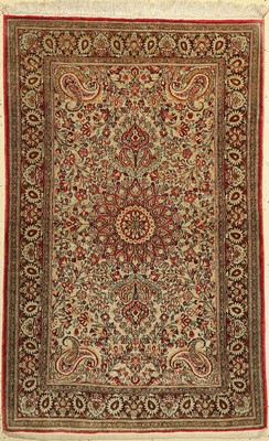 Ghom Seide alt, Persien, um 1950, reine Naturseide, ca. 167 x 108 cm, EHZ:(Guter Zustand)