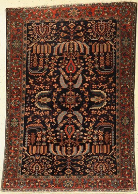 Sarogh Mohajeran antik, Persien, um 1900, Wolle auf Baumwolle, ca. 153 x 107 cm, minimalverkürzt, EHZ:(Gleichmäßig dünn)