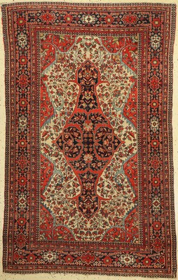 Antiker Farahan, Persien, um 1900, Wolle auf Baumwolle, ca. 210 x 135 cm, EHZ:(Gleichmäßig dünn)