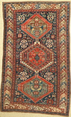 Antiker Schirwan, Kaukasus, 19.Jhd, Wolle auf Wolle, ca. 210 x 130 cm, EHZ:(Gleichmäßig dünn)