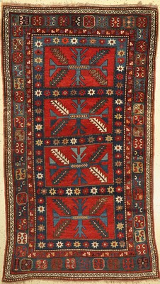 Kasetten Kazak antik, Kaukasus, 19.Jhd, Wolle auf Wolle, ca. 210 x 120 cm, EHZ:(Guter Zustand)