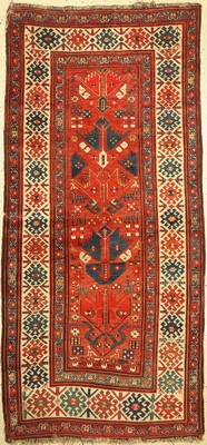 Antiker Kazak, Kaukasus, 19.Jhd, Wolle auf Wolle, ca. 250 x 120 cm, EHZ:(Guter Zustand)