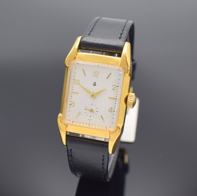 UROFA Glashütte Armbanduhr mit Kaliber 58, Deutschland um 1935, Handaufzug, verg. Gehäuse, Stahlboden aufgedr., silb. Zifferbl. m. aufges. ...