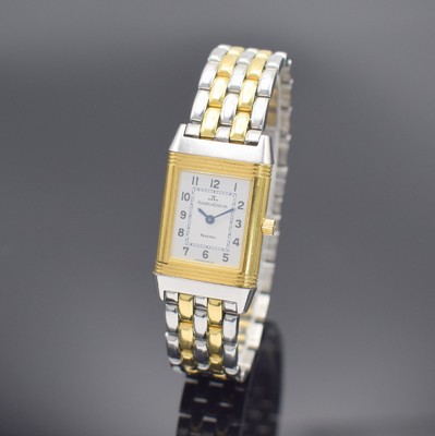 Jaeger-LeCoultre Reverso Damenarmbanduhr Referenz 260.5.86, Schweiz um 2005, Handaufzug, Edelstahl & Gold komb., Wendegeh. in Gold, Gliederband m. ...