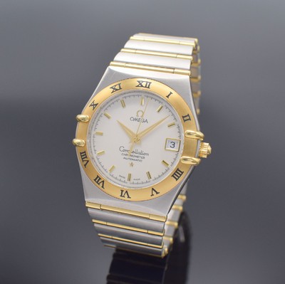 OMEGA Constellation Chronometer gut erhaltene Herrenarmbanduhr Referenz 12023000, Schweiz verk. 03/2009, Automatik, Edelstahl & Gold komb., Boden ...