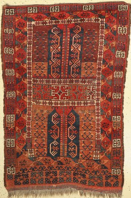 Ersari Engsi antik, Turkmenistan, 19.Jhd, Wolle auf Wolle, ca. 160 x 115 cm, EHZ:(Alters-und Gebrauchsspuren)