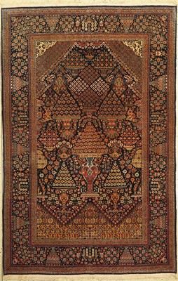 Feiner Keschan antik Persien, (Hadj-KhanumiDesign), um 1900, Korkwolle, ca. 210 x 135 cm,EHZ:(Guter Zustand), paar kleine Flecken
