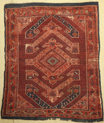 Karakechli antik, Anatolien, Bergama-Gebiet, Anfang 19.Jhd, Wolle auf Wolle, ca. 225 x 200 cm, EHZ:(Alters-und Gebrauchsspuren)