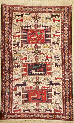 Sumakh, Persien, ca. 50 Jahre, Wolle mit Seide, ca.189 x 122 cm, EHZ: 2, (Fleck)