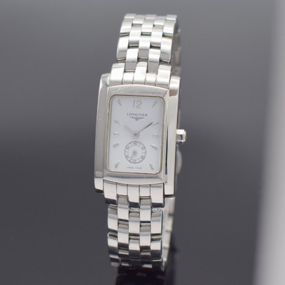 LONGINES Damenarmbanduhr DolceVita, Schweiz um 2010, Ref. L5.155.4, quarz, Edelstahlgeh. inkl. Gliederband m. dopp. Faltschließe, Boden aufgedr., ...