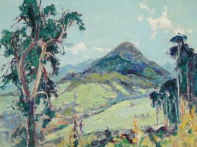 Karl Graf, 1902-1986 Speyer, Landschaft in der Pfalz, Öl/Hartfaser, sign., ca. 60x80cm, R. ca. 65x85cm