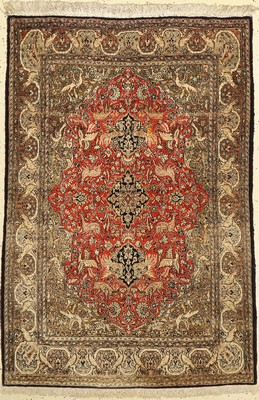Ghom Seide, Persien, um 1960, reine Naturseide, ca. 155 x 110 cm, EHZ: 2