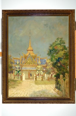 Hugo Vilfred Pedersen, 1870 Kopenhagen - 1959 , reiste 12 Jahre durch Asien und schuf v.a. Werke mit Sujets aus Indien, Indonesien und Japan, hier: ...