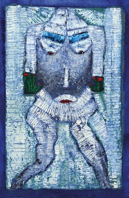 Franz Bellmann, geb. 1946 Haidl/Böhmen, zeitgenössischer Maler in Mannheim, hier: abstrakte Komposition, unsigniert, rückseitig mit ...