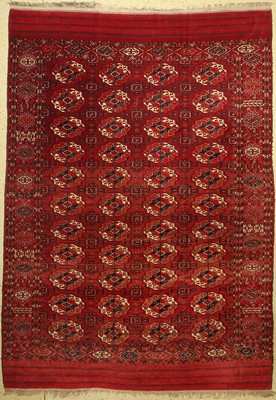 Hauptteppich, Turkmenistan, um 1900, Wolle auf Wolle, ca. 310 x 221 cm, EHZ:(Guter Zustand), restauriert