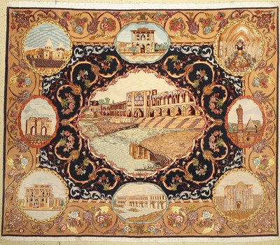 Täbriz fein(50Raj), Persien, ca. 40 Jahre, Korkwolle mit Seide, ca. 245 x 204 cm, ca. 500.000 Kn/qm, EHZ:(Sehr guter Zustand)