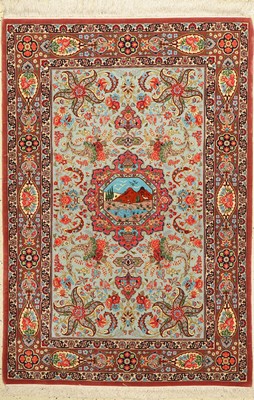 Sehr feiner Ghom Kork, Persien, ca. 40 Jahre, Korkwolle auf Seide, ca. 150 x 103 cm, ca. 650.000 Kn/qm, EHZ:(Sehr guter Zustand)