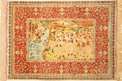 Hereke Seide fein, Türkei, signiert(Ali Oglu), ca. 60 Jahre, reine Naturseide, ca. 170 x 125 cm, ca. 1,0 Mio. Kn/qm, EHZ:(Sehr guter Zustand)