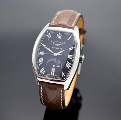 LONGINES Armbanduhr Evidenza Power Reserve Referenz L2.672.4, Automatik, Edelstahlgeh. inkl. orig. Lederband m. dopp. Faltschl., Boden 4-fach ...