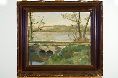 Eiler Sörensen, 1869 Benlöse-1963, Landschaft am See, Öl/Lwd, rechts unten sign. und dat. 1919, ca. 32x38cm