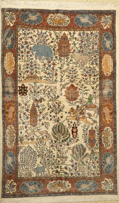 Lahor Kork fein, Pakistan, ca. 50 Jahre, Korkwolle, ca. 230 x 140 cm, EHZ: 2