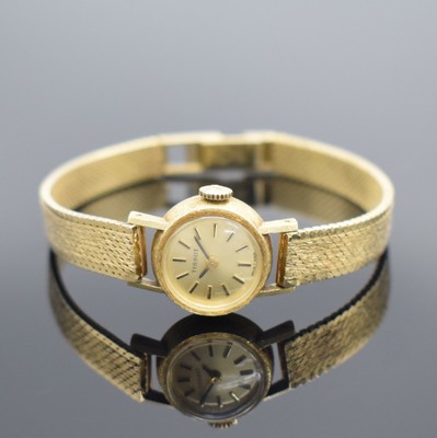 TISSOT Damenarmbanduhr in GG 585/000, Handaufzug, Schweiz um 1964, neutr. GG 585/000 Band, Boden aufgedr., verg. Zifferbl. m. aufgel. Indizes, ...