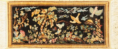 Hereke Seide fein(13 x 13), signiert(Özipek), Türkei, ca. 40 Jahre, reine Naturseide, ca. 53 x 26 cm, ca. 1,7 Mio. Kn/qm, EHZ: 1