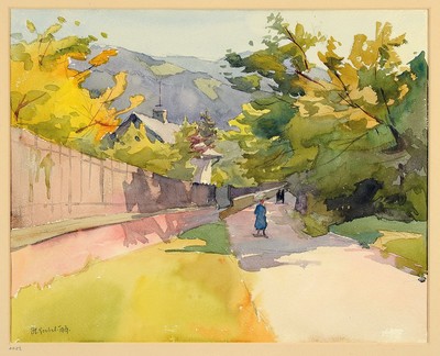 Hermann Goebel, 1885 Dormagen-1945 Dobel, Studium an der Akademie Karlsruhe bei Schmitt-Reutte und Trübner, 1920 Berufung zum Professor und Leiter ...
